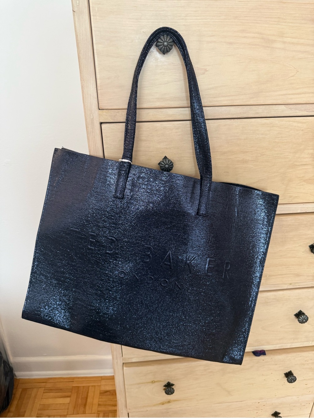 Ted Baker Navy Blue Shimmer Tote Bag